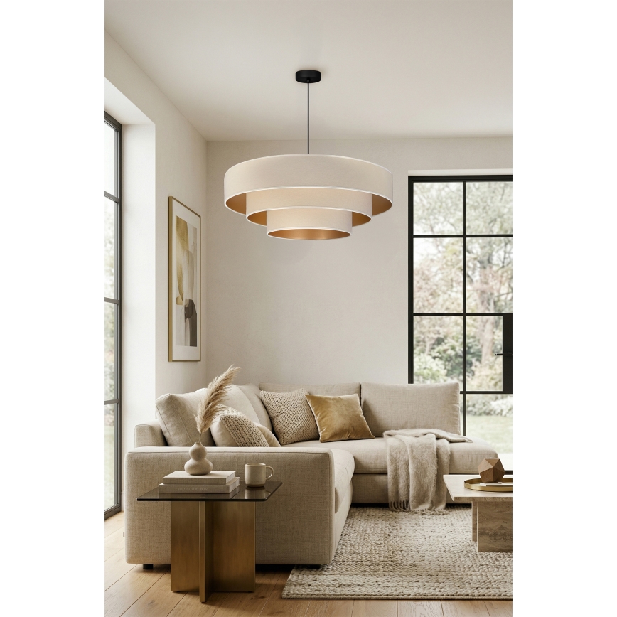 Brilagi - Lestenec na kablu LUNETA 3xE27/60W/230V pr. 80 cm kremna/zlata