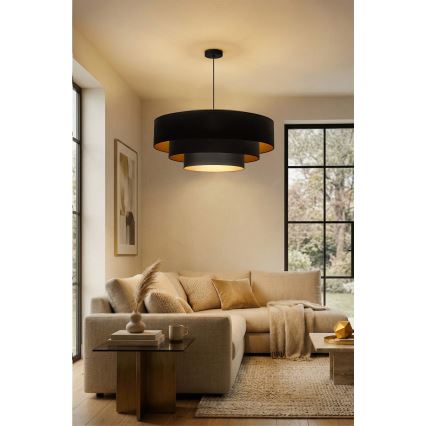 Brilagi - Lestenec na kablu LUNETA 3xE27/60W/230V, premer 80 cm, črna/zlata