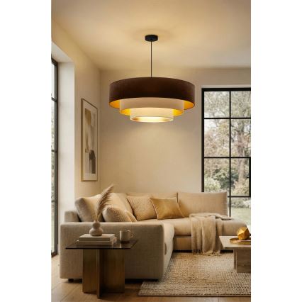 Brilagi - Lestenec na kablu LUNETA 3xE27/60W/230V premer 80 cm rjava/bež/krem