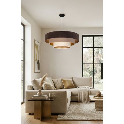Brilagi - Lestenec na kablu LUNETA 3xE27/60W/230V premer 80 cm rjava/bež/krem