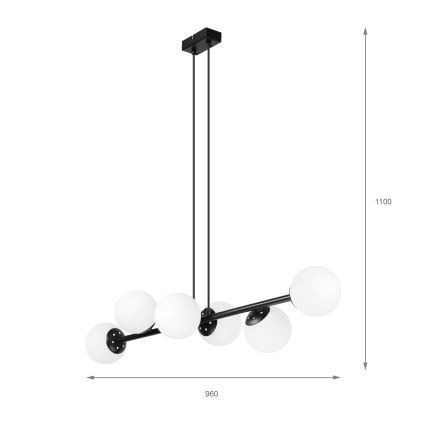 Brilagi - Lestenec na kablu MALONY 6xE14/20W/230V črna