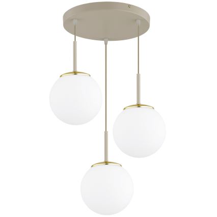 Brilagi - lestenec na kablu MILO ECRU 3xE27/60W/230V bež/zlata