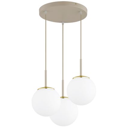 Brilagi - lestenec na kablu MILO ECRU 3xE27/60W/230V bež/zlata