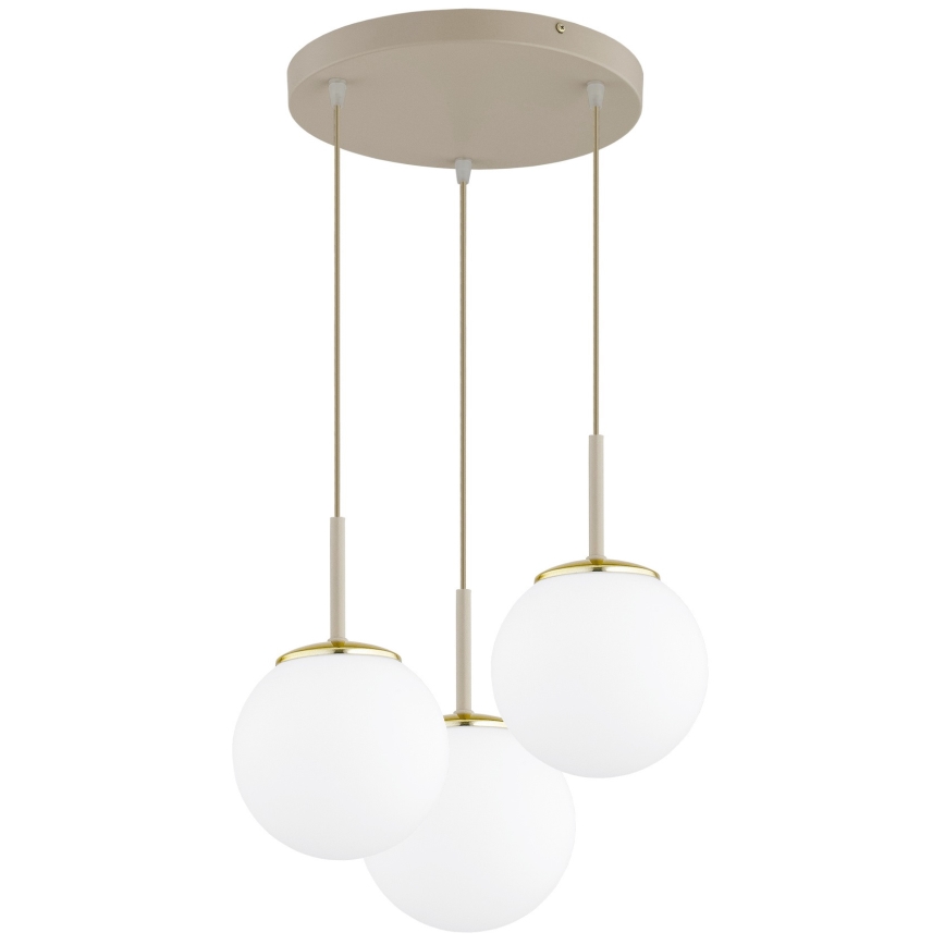 Brilagi - lestenec na kablu MILO ECRU 3xE27/60W/230V bež/zlata