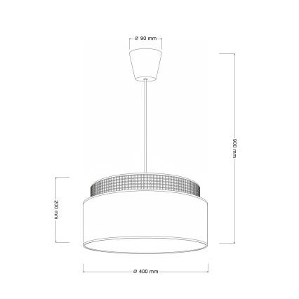 Brilagi - Lestenec na kablu PADOVA 1xE27/60W/230V Ø 40 cm bež