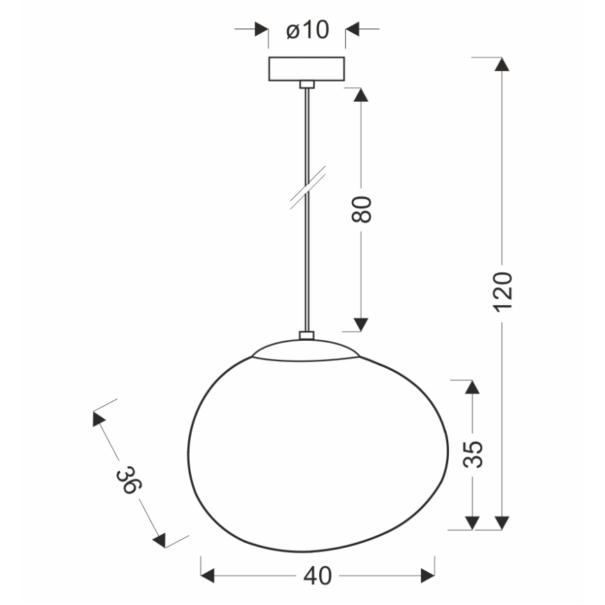 BRILAGI - Lestenec na kablu PEBBLES 1xE27/40W/230V Ø 40 cm črna
