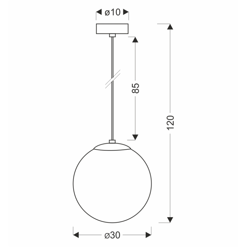 BRILAGI - Lestenec na kablu POLOS 1xE27/40W/230V premer 30 cm črna
