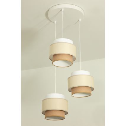 Brilagi - Lestenec na kablu RESNA 3xE27/60W/230V premer 45 cm krem/bež