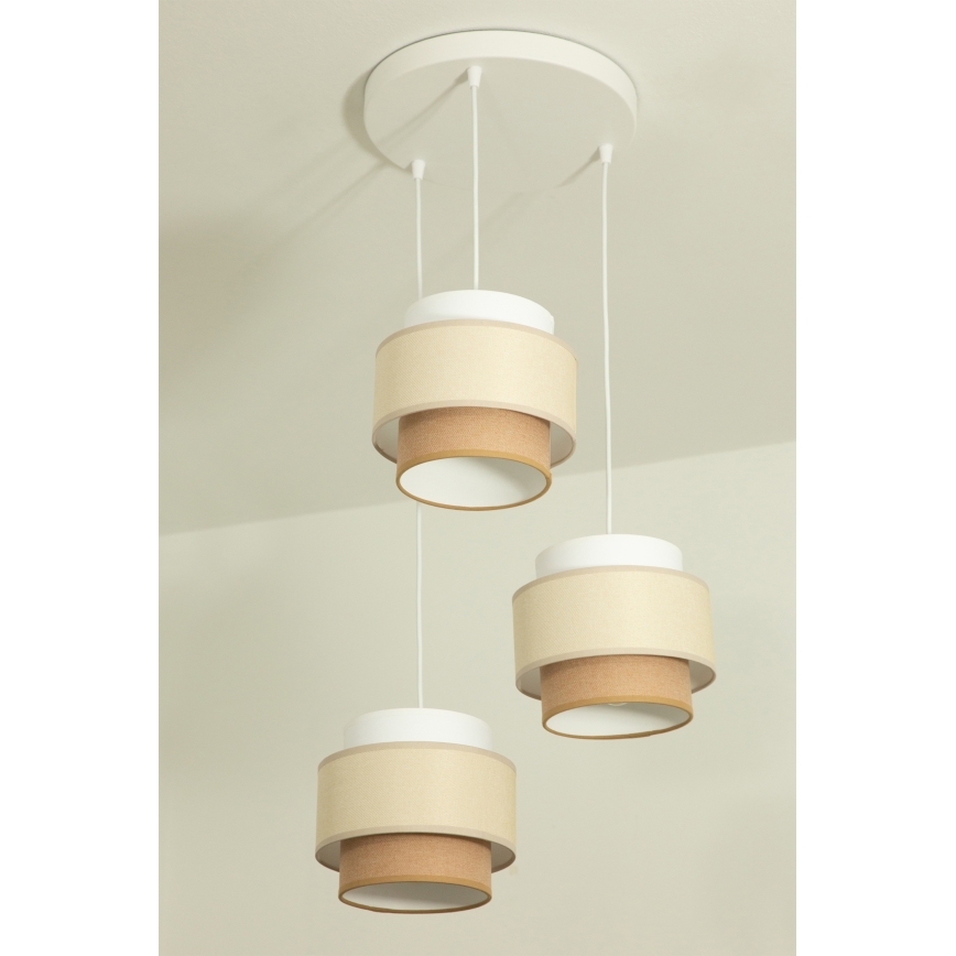 Brilagi - Lestenec na kablu RESNA 3xE27/60W/230V premer 45 cm krem/bež