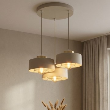 Brilagi - Lestenec na kablu SPRING 3xE27/60W/230V bež/zlata