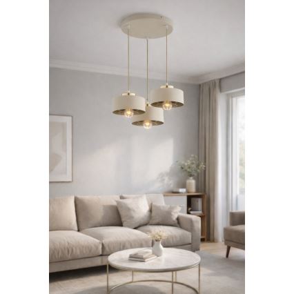 Brilagi - Lestenec na kablu SPRING 3xE27/60W/230V bež/zlata