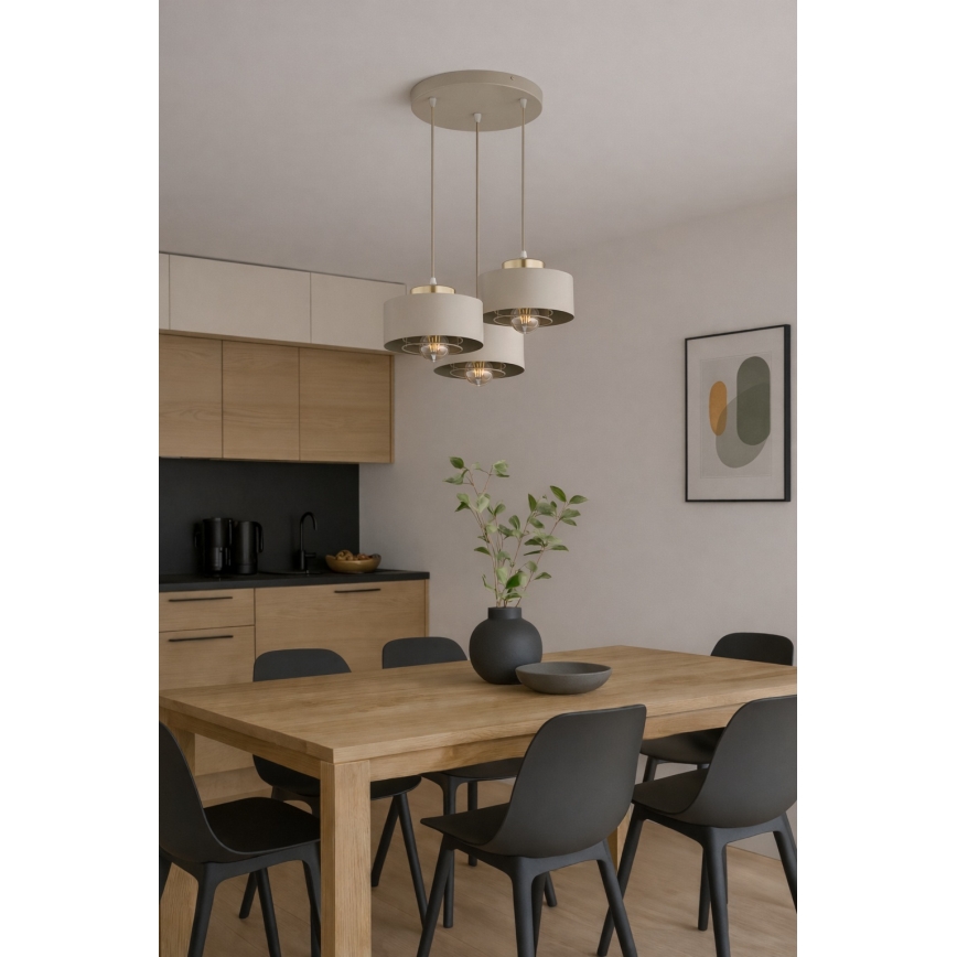 Brilagi - Lestenec na kablu SPRING 3xE27/60W/230V bež/zlata