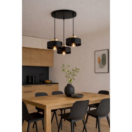 Brilagi - Lestenec na kablu SPRING 3xE27/60W/230V črna/zlata