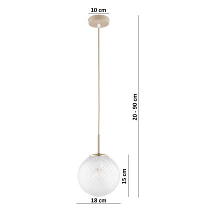 Brilagi - Lestenec na kablu STELLA 1xE27/60W/230V Ø 18 cm bež/zlata