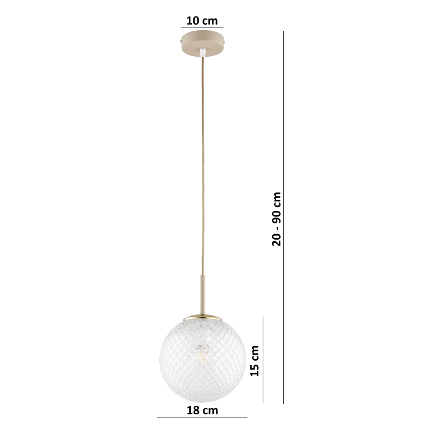 Brilagi - Lestenec na kablu STELLA 1xE27/60W/230V Ø 18 cm bež/zlata