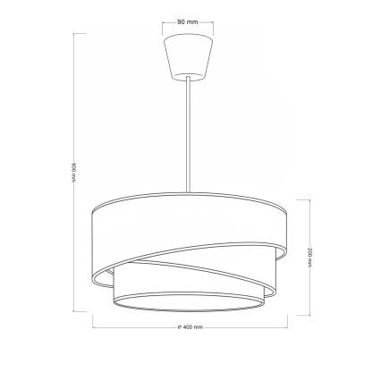 Brilagi - Lestenec na kablu TRIO 1xE27/60W/230V premer 40 cm kremna/siva