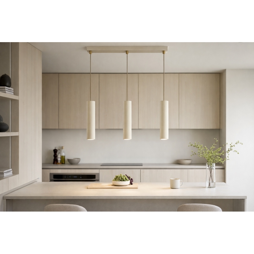 Brilagi - Lestenec na kablu TUBE 3xGU10/15W/230V bež/zlata