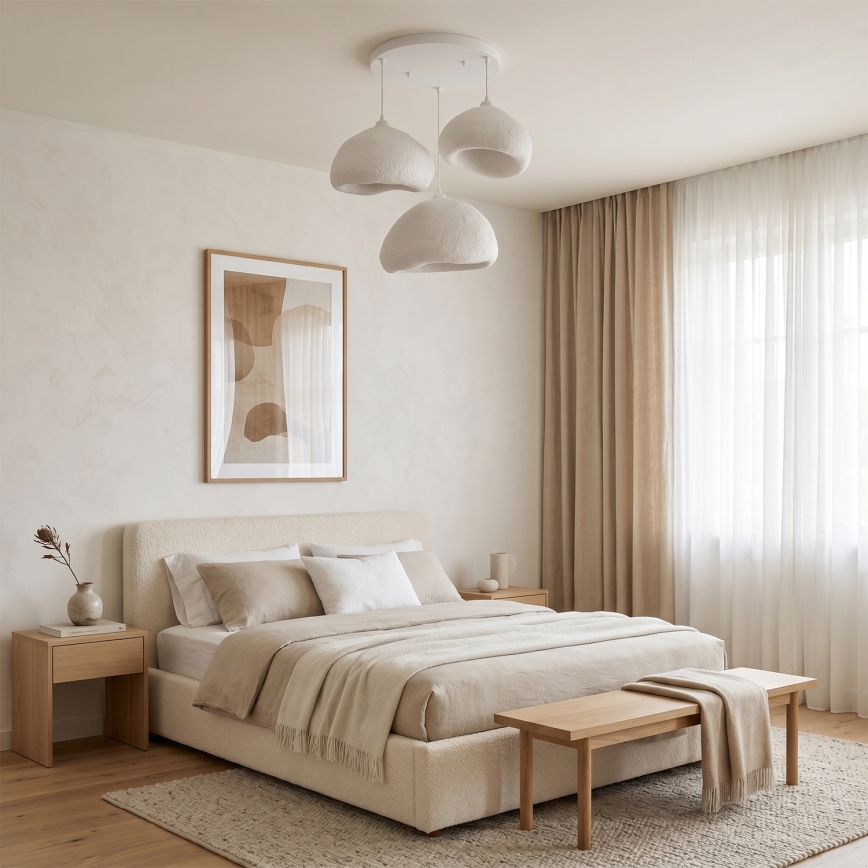 Brilagi - Lestenec na kablu WABI SABI 3xE27/40W/230V, premer 82 cm, bela
