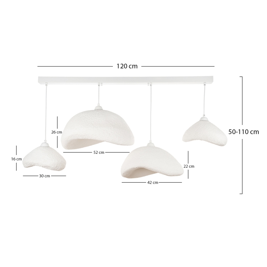 Brilagi - Lestenec na kablu WABI SABI 4xE27/40W/230V bela