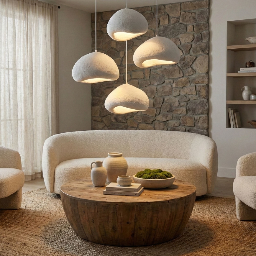 Brilagi - Lestenec na kablu WABI SABI 4xE27/40W/230V, premer 95 cm, bela