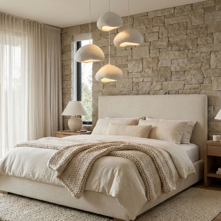 Brilagi - Lestenec na kablu WABI SABI 4xE27/40W/230V, premer 95 cm, bela