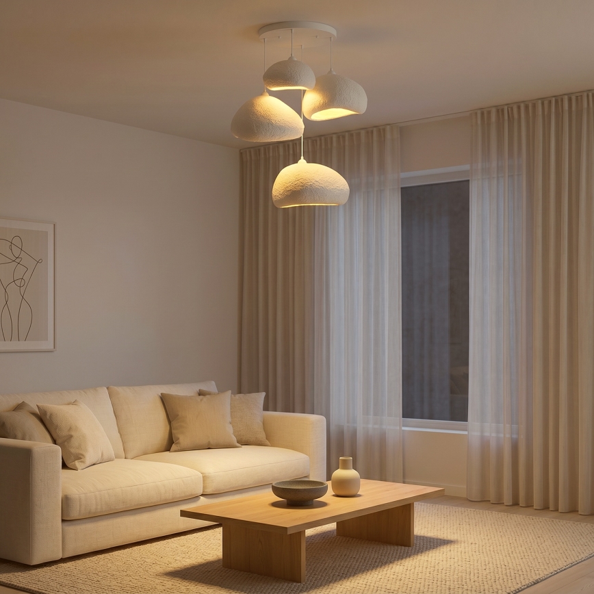 Brilagi - Lestenec na kablu WABI SABI 4xE27/40W/230V, premer 95 cm, bela