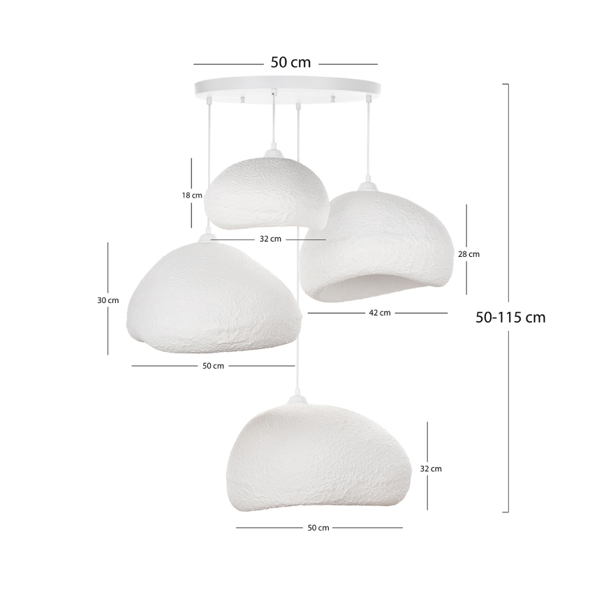 Brilagi - Lestenec na kablu WABI SABI 4xE27/40W/230V, premer 95 cm, bela