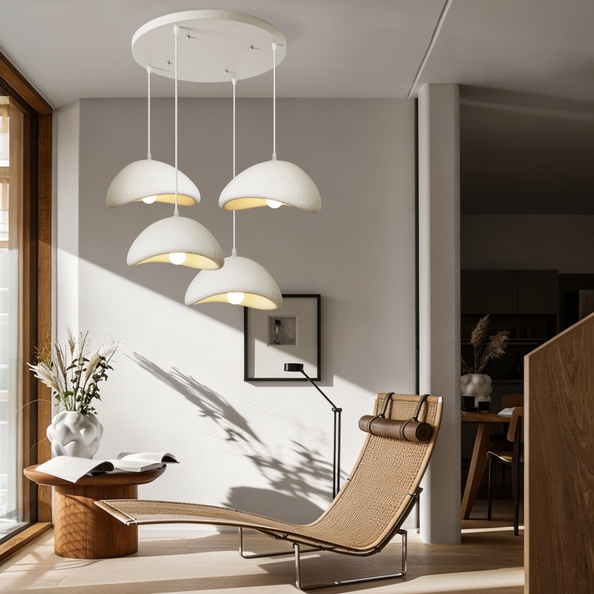 BRILAGI - Lestenec na kablu WABI SABI 4xE27/60W/230V bela