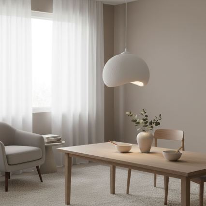 Brilagi - Lestenec na kablu YONTU 1xE27/40W/230V premer 34 cm bela