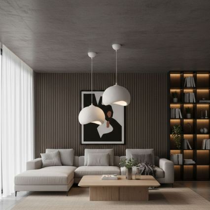 Brilagi - Lestenec na kablu YONTU 1xE27/40W/230V premer 34 cm bela