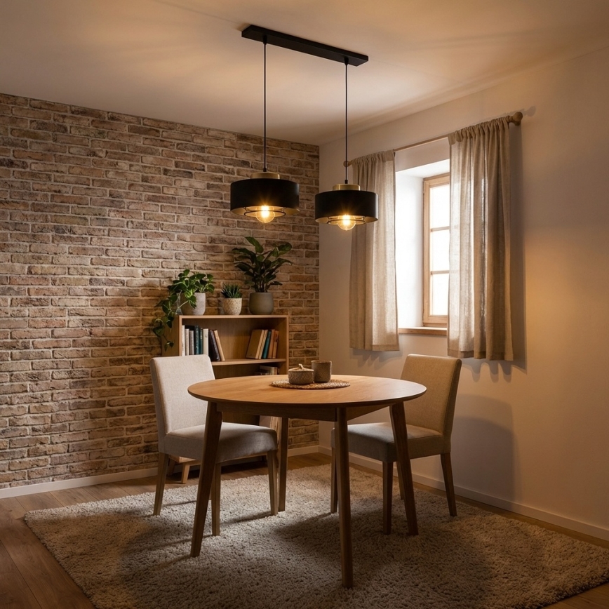 Brilagi - Lestenec na lanku 2xE27/60W/230V črna/zlata