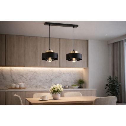 Brilagi - Lestenec na lanku 2xE27/60W/230V črna/zlata