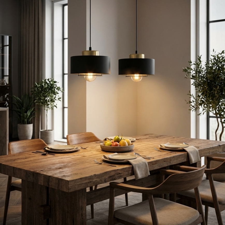 Brilagi - Lestenec na lanku 2xE27/60W/230V črna/zlata