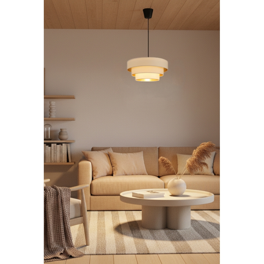 Brilagi - Lestenec na lanku LUNETA 1xE27/60W/230V premer 40 cm kremna/zlata
