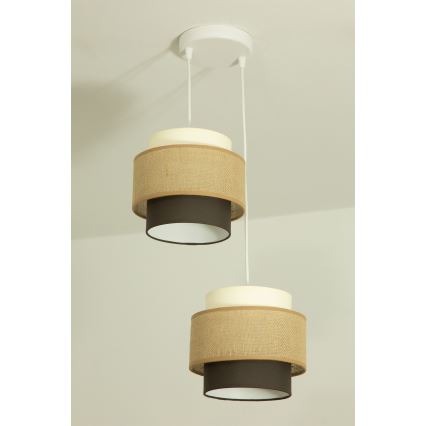 Brilagi - Lestenec na lanku RESNA 2xE27/60W/230V Ø 30 cm bež/črna