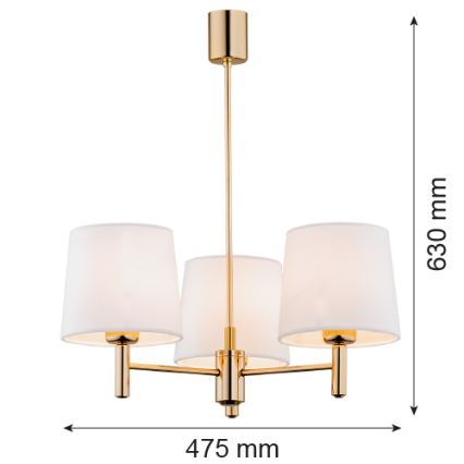 Brilagi - Lestenec na palici MONTE 3xE27/15W/230V kremna/zlata