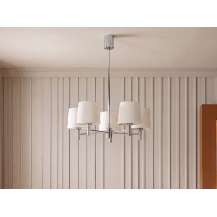 Brilagi - Lestenec na palici MONTE 5xE27/60W/230V kremna/sijajni krom