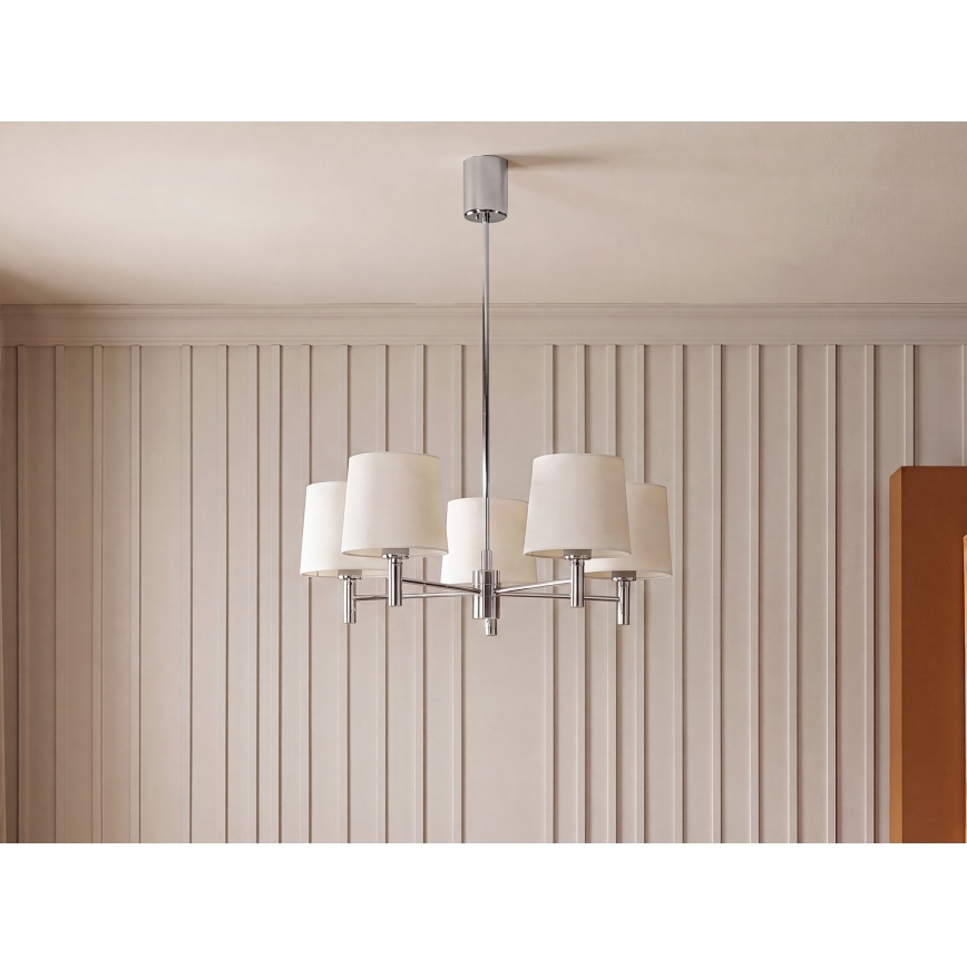 Brilagi - Lestenec na palici MONTE 5xE27/60W/230V kremna/sijajni krom