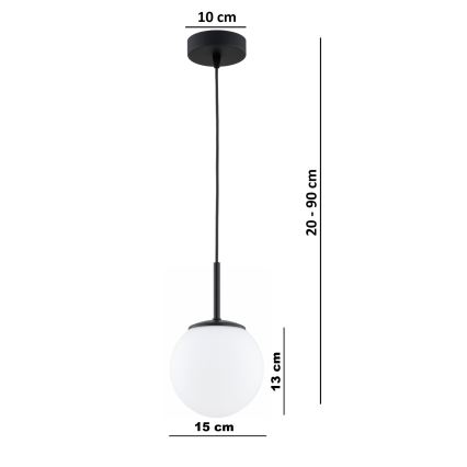 Brilagi - Lestenec na tankem kablu MILO 1xE27/60W/230V črna
