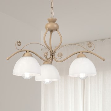 Brilagi - Lestenec na verigi ANTICO MODERN 3xE27/60W/230V bež