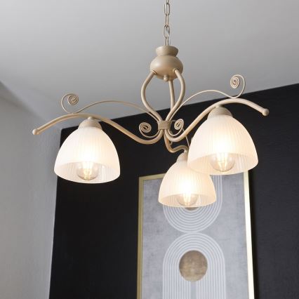 Brilagi - Lestenec na verigi ANTICO MODERN 3xE27/60W/230V bež