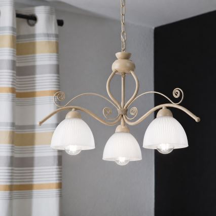 Brilagi - Lestenec na verigi ANTICO MODERN 3xE27/60W/230V bež