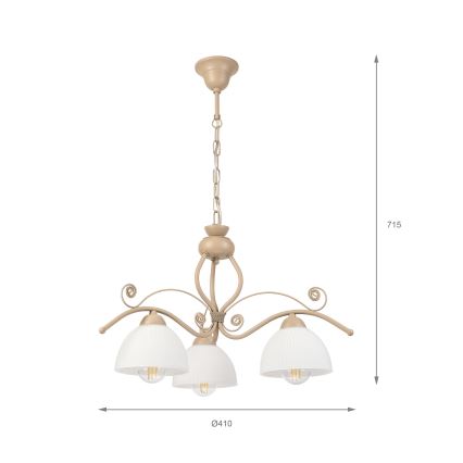 Brilagi - Lestenec na verigi ANTICO MODERN 3xE27/60W/230V bež