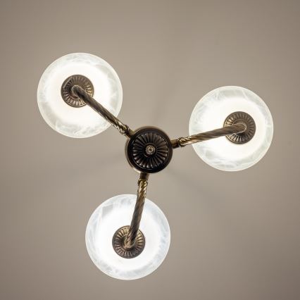 BRILAGI - Lestenec na verigi CLASSIC 3xE14/10W/230V medenina