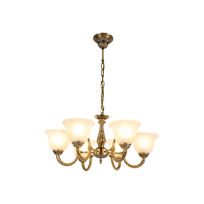 Brilagi - Lestenec na verigi CLASSIC 6xE14/10W/230V medenina