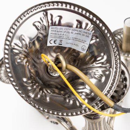 Brilagi - Lestenec na verigi CLASSIC 6xE14/60W/230V medenina