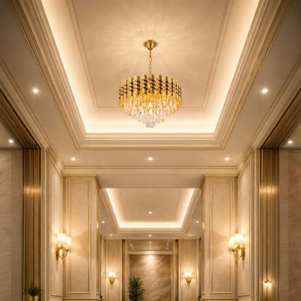 Brilagi - Lestenec na verigi CRISTAL 5xE14/40W/230V premer 38 cm