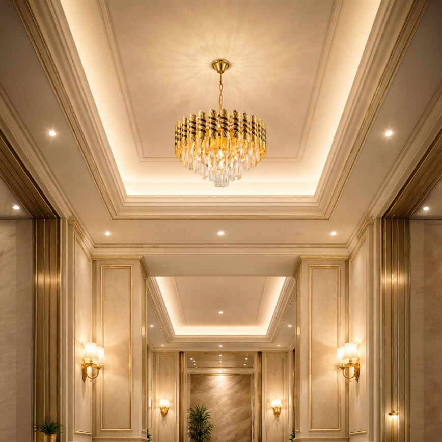 Brilagi - Lestenec na verigi CRISTAL 5xE14/40W/230V premer 38 cm