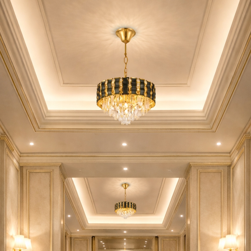 Brilagi - Lestenec na verigi CRISTAL 5xE14/40W/230V premer 38 cm