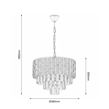 Brilagi - Lestenec na verigi CRISTAL 5xE14/40W/230V premer 38 cm
